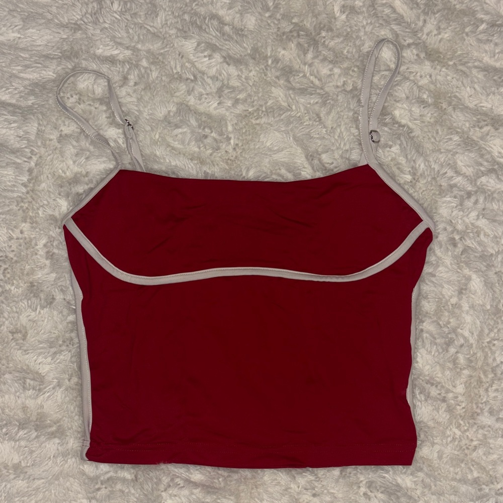 Princess Polly Red Camisole with White Trim